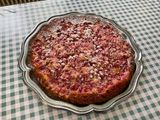 Tarte sans pâte aux amandes et groseilles rouges