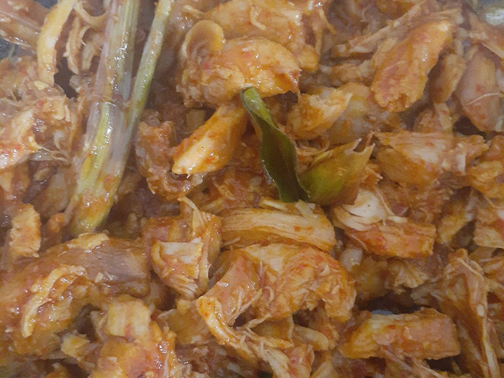 Resep Ayam suwir pedas manis Anti Gagal