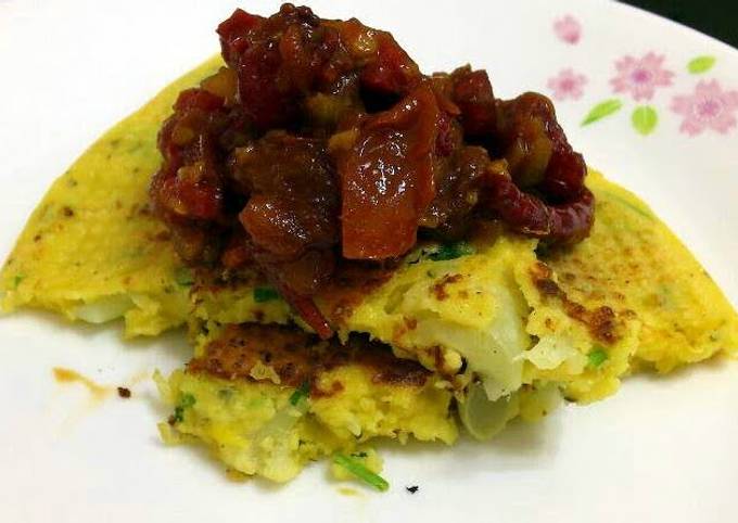 Steps to Prepare Super Quick Homemade Cauliflower And Cheese With Bell Pepper Relish