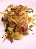 Fettuccine con Carciofi Crema di Acciughe e Pecorino Romano