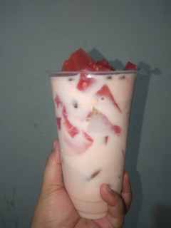 Foto resep Es susu semangka🥛🍉