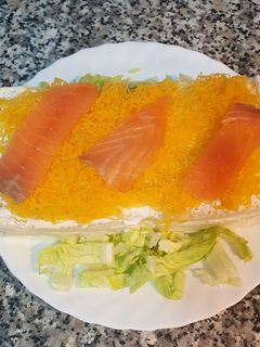 Una foto de Pastel del salmón