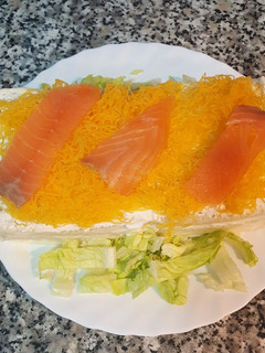 Una foto de Pastel del salmón