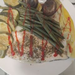 Steamed Seabass with Vegetables A picture of Steamed Seabass with Vegetables.