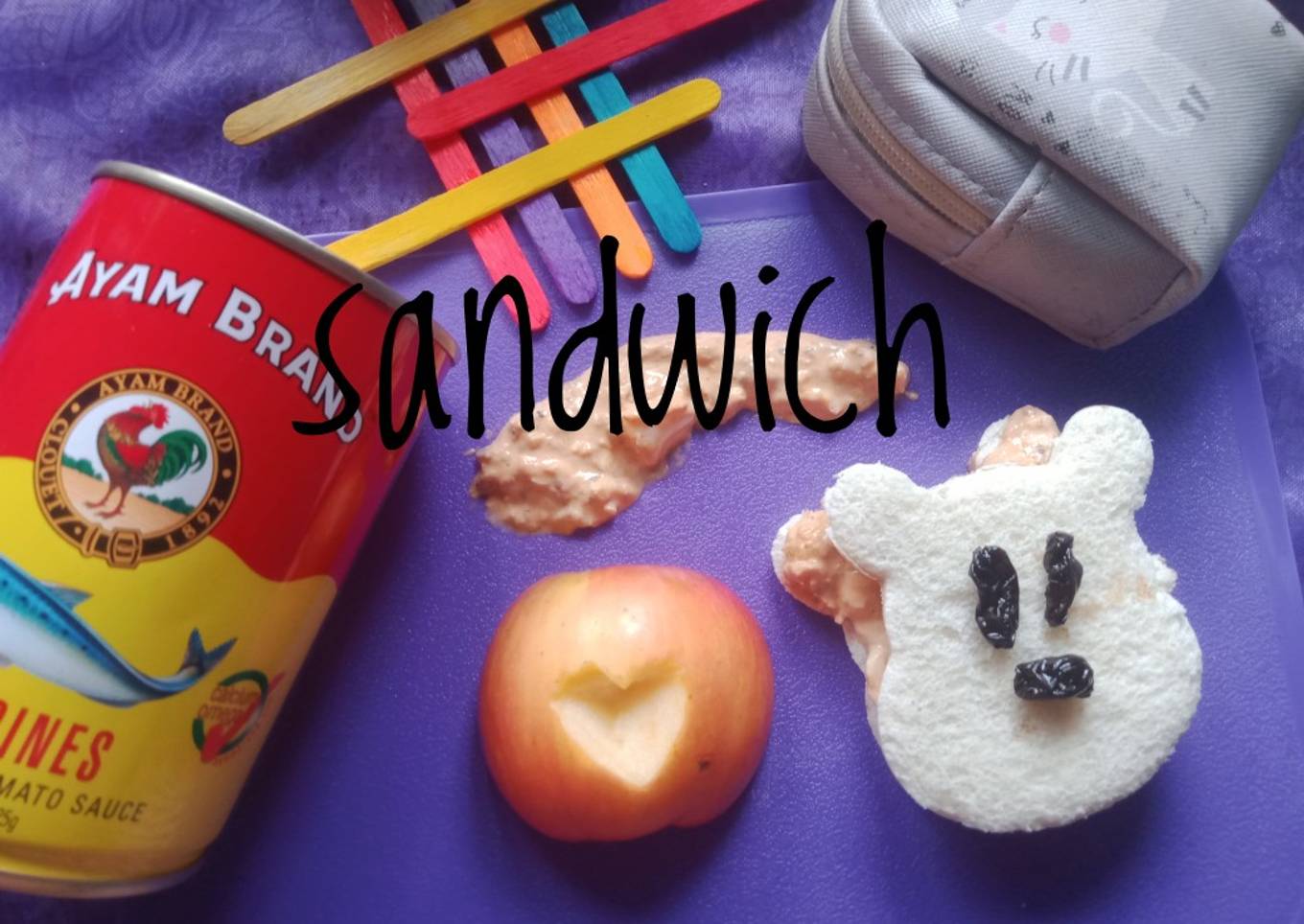 Sandwich boneka beruang (bento)