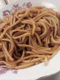 Spaghetti with rich tamato sauce