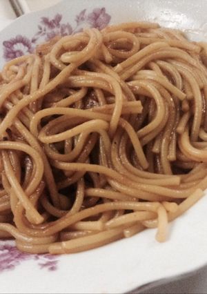 A picture of Spaghetti with rich tamato sauce.