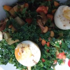 A picture of Kale and egg plant salad.