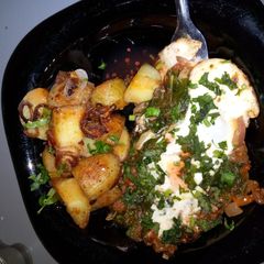 A picture of Sauted potatoes and eggs.