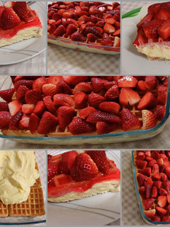 صورة لوصفة طبقات الوافل 🧇 مع الكاسترد والفراولة🍓