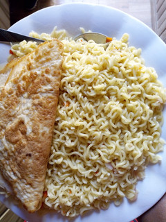 A picture of Indomie&fry egg.