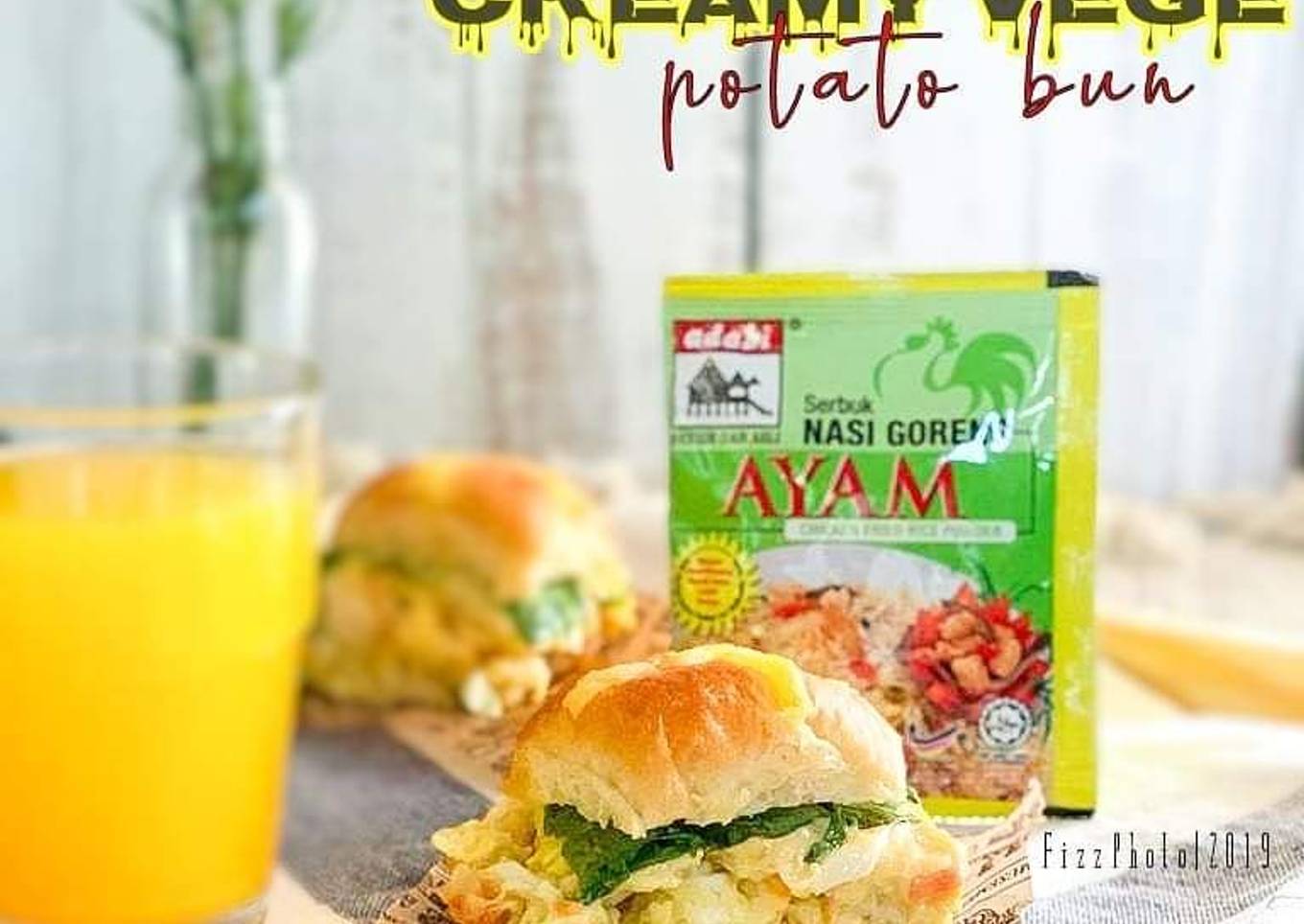 Roti krim dengan kentang dan sayuran