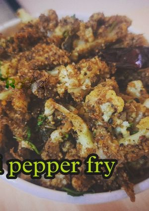 A picture of Cauliflower pepper masala (dry) | Gobhi pepper stir fry.
