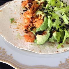 A picture of Spicy Shrimp Burritos.