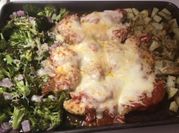 A picture of chicken tenders and broccoli