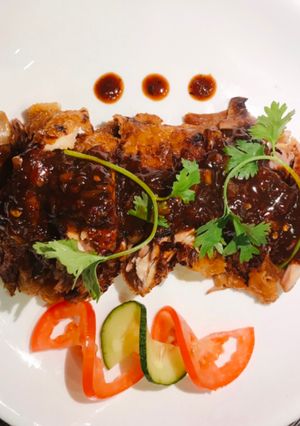 Hình của món Gà nấu xì dầu, mật ong.
