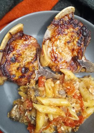 A picture of Airfryer Simple pork chops.😋😋.