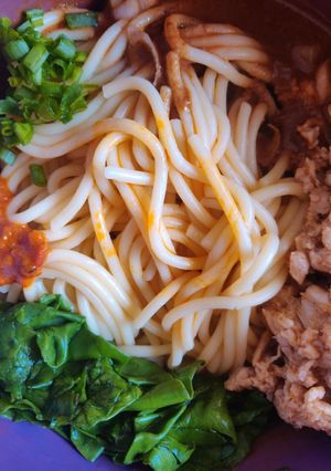 A picture of Chicken Dan Dan noodles.