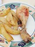 Fusi di pollo al forno con patate