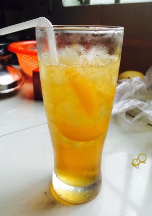 Hình của món Đào ngâm chanh đường.