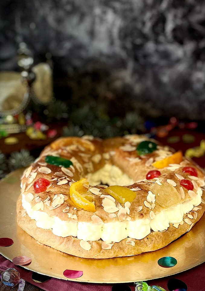 Una foto de Roscón de Reyes vegano (vers. 2022)