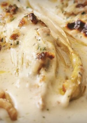 Una foto de Endivias  gratinadas al Roquefort