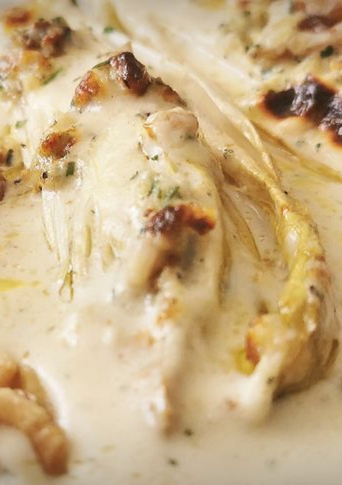 Una foto de Endivias  gratinadas al Roquefort