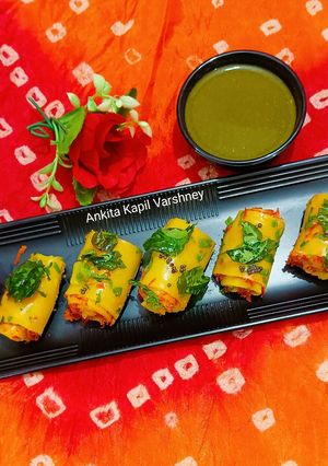 A picture of Besan (Khandvi).
