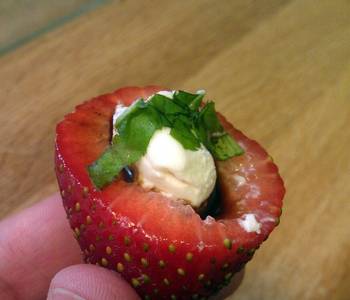 Ultimate Cooking Recipe NotsoFancy Creamy Red Goat Balls or Fancy Basil  Goat Cheese Strawberries Delicious and Healthy