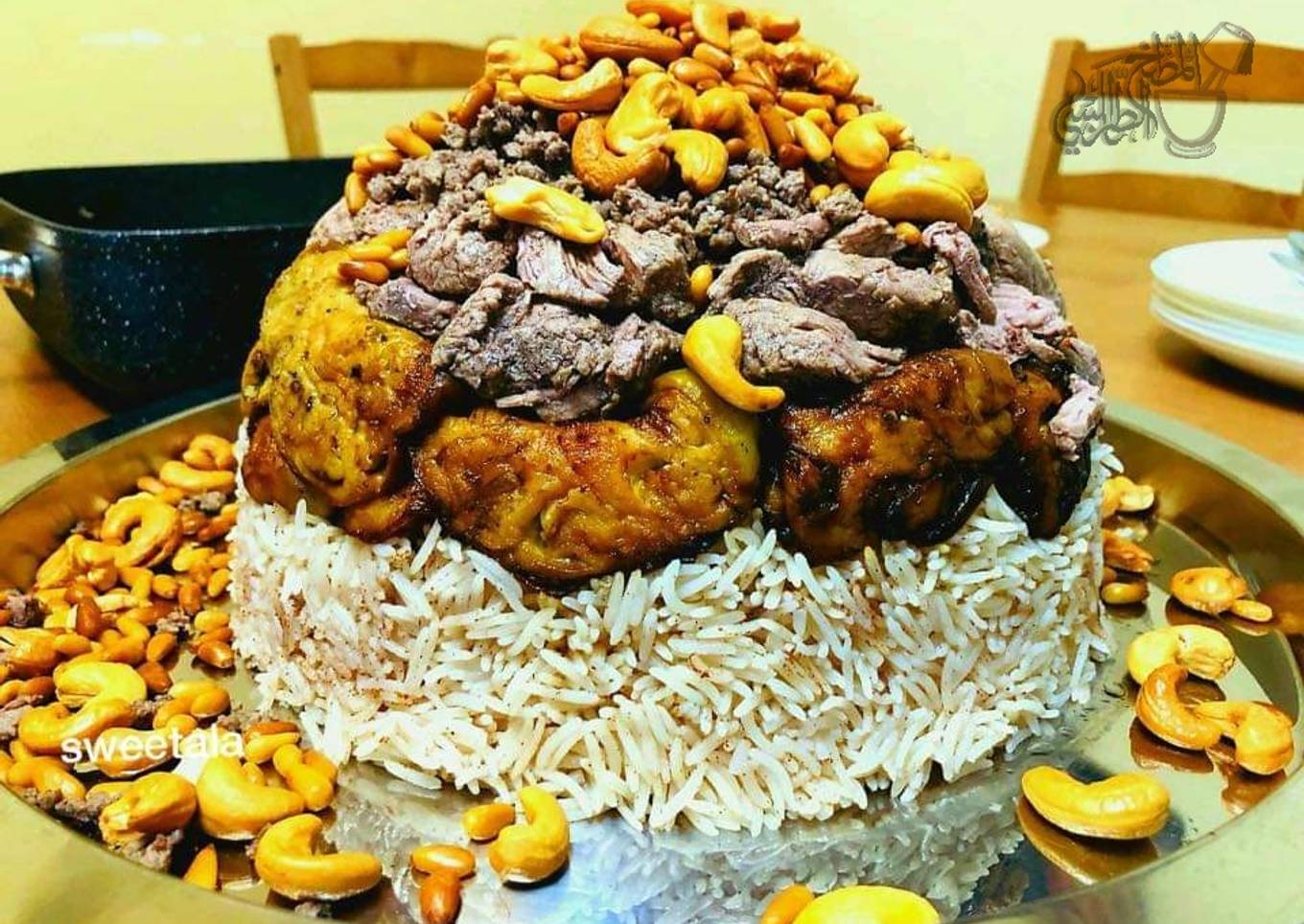 Eggplant_and_meat_maqlouba/ upside down beef-eggplant and rice: