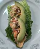 Tacos de lechuga con pescado