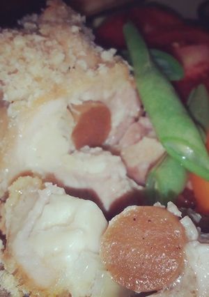 Foto resep Chicken Cordon Bleu (Sosis Sapi oven)