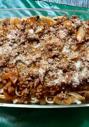 Una foto de La receta de mi abuela; Cintas con salsa bologñesa