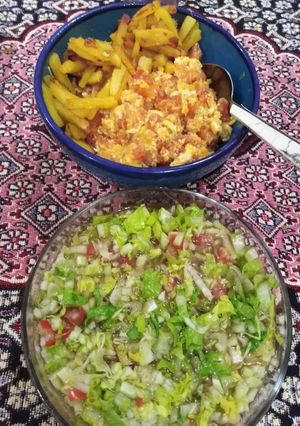 عکسی از دستور املت و سالاد آبغوره
