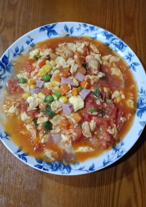 三色豆蕃茄炒蛋 的食譜成品照片