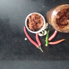 A picture of Garlic Red chilli chutney.