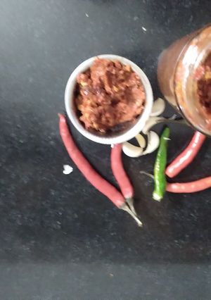 A picture of Garlic Red chilli chutney.