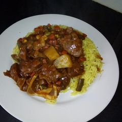 A picture of Beef and veggie stew.