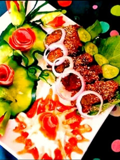 A picture of Mutton Cheese kabab.