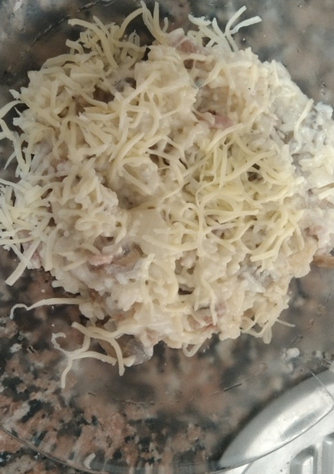 Una foto de Risotto de champiñones y bacon 🥓 (Moulinex maxichef)