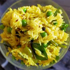 A picture of Mutter Pulao No Onion No Garlic.