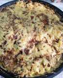 Куриная печень запечённая в духовке, в сметанном соусе под сыром