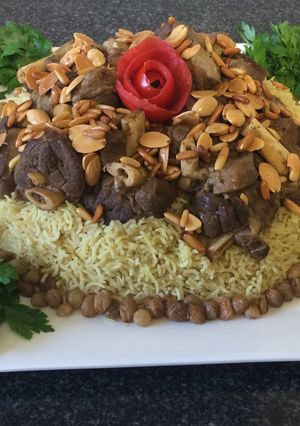 صورة لوصفة طريقة عمل كبسة بموزات الغنم