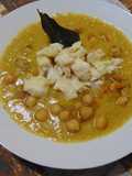Vellutata di ceci e bocconcini di merluzzo