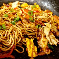 A picture of Teriyaki Stir Fry with Eggs and Shiitake Mushrooms (Vegetarian).