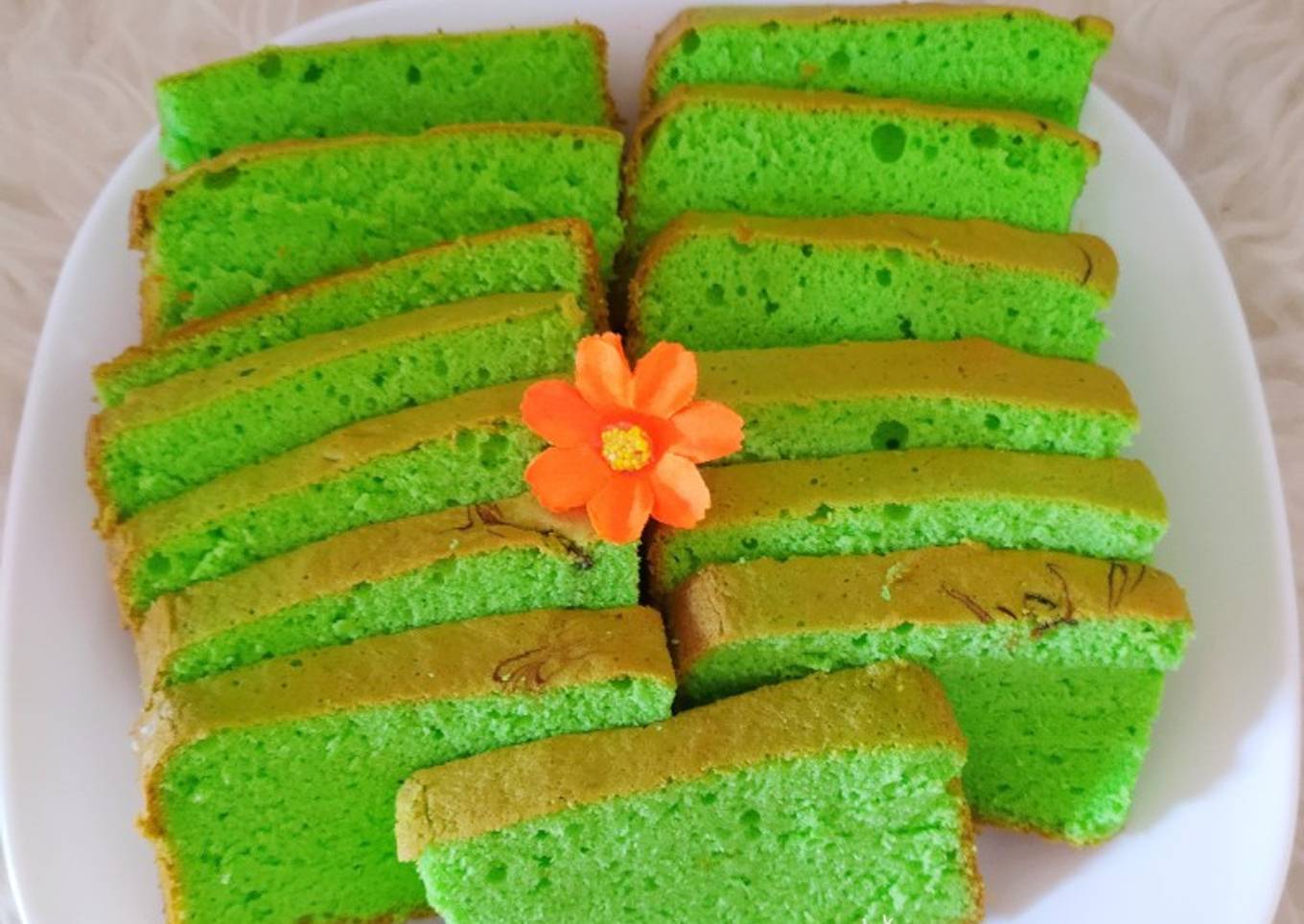 Bolu pandan panggang lembut 3 telur simple