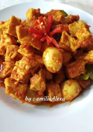 Foto resep Telur puyuh mix tahu tempe bumbu merah super simple