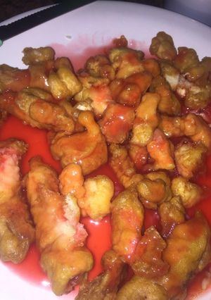 Una foto de Pollo agridulce