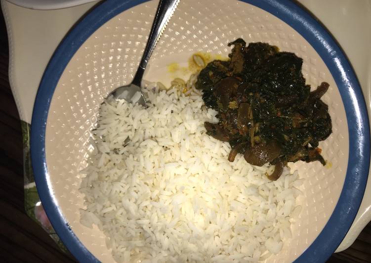 Recipe of Quick Rice with ugu soup Cooking Basics for Newbies