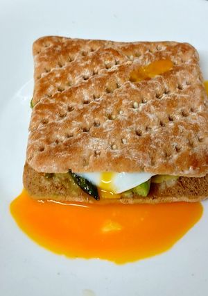 A picture of My healthy Breakfast, Avocado,Garlic Asparagus & Poached Egg.